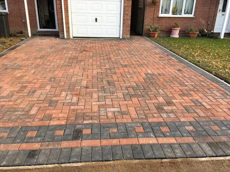 Finished block paved driveway