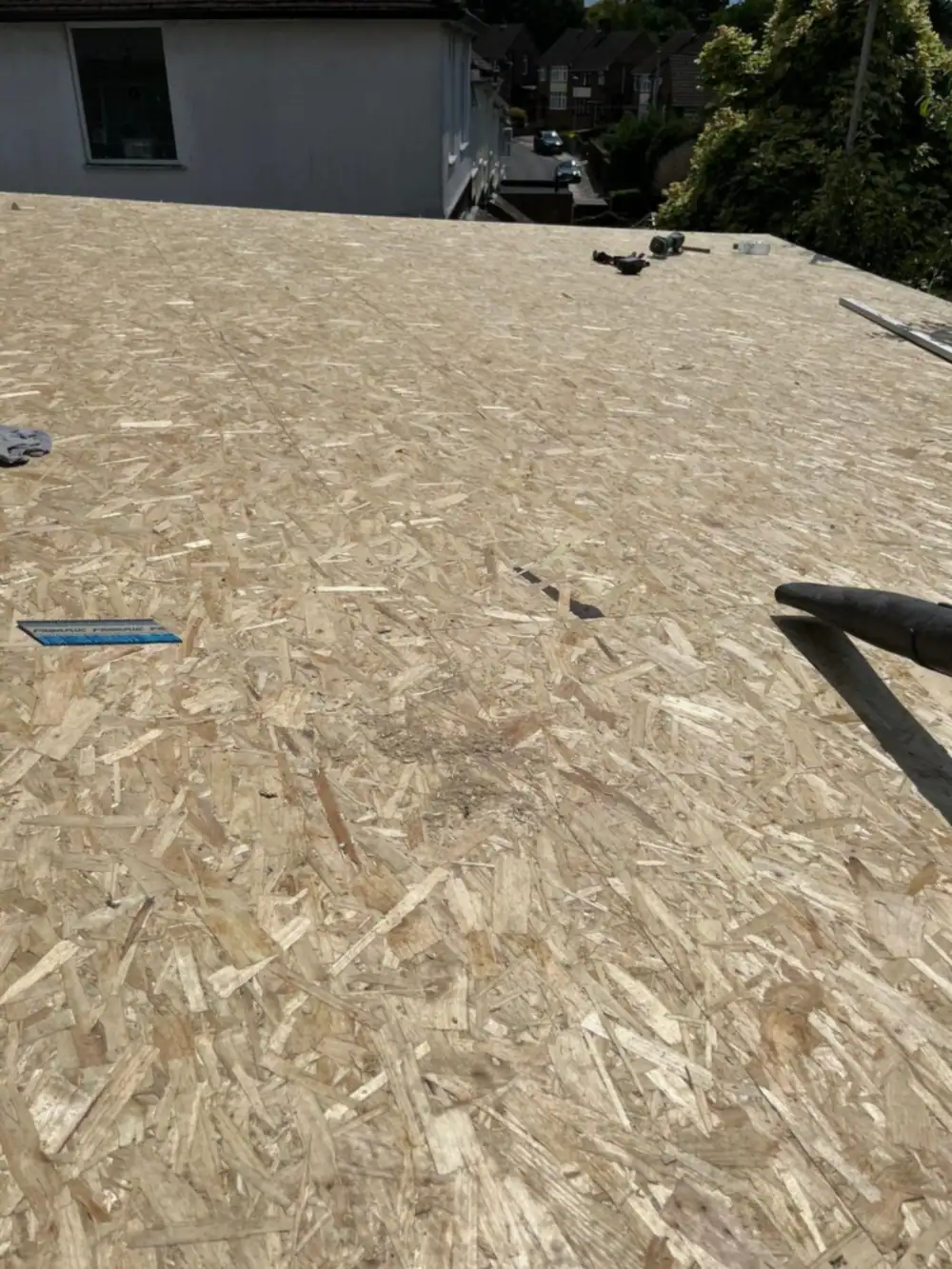 New OSB deck laid for a flat roof