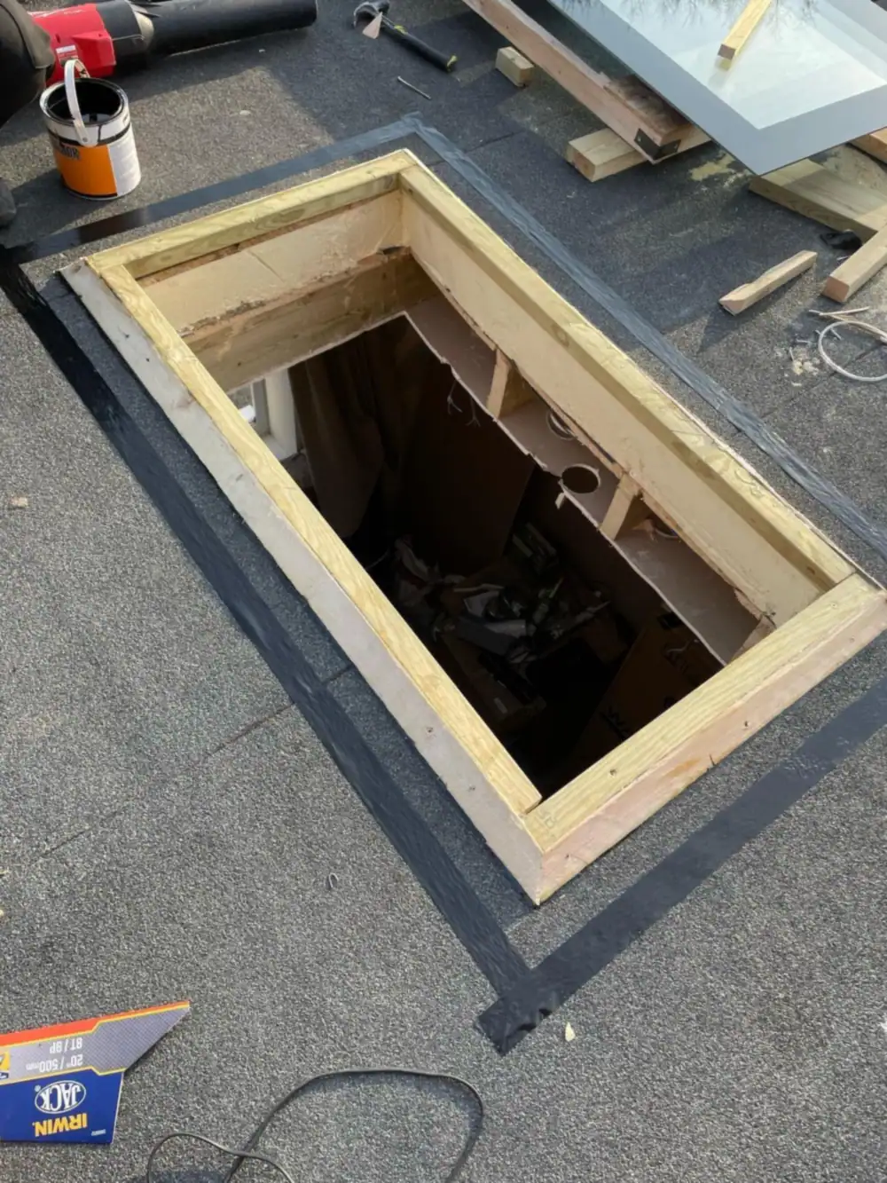 Roof light kerb on a flat roof